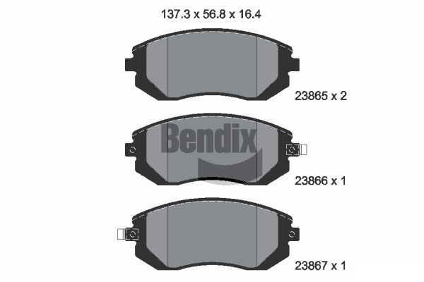 BENDIX Braking BPD1278: Piduriklotsid koos lisadega