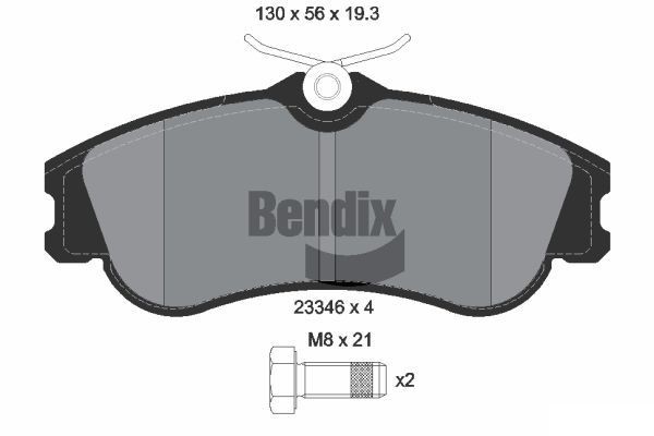 BENDIX Braking BPD1316: Piduriklotsid koos pidurisadula kruvidega