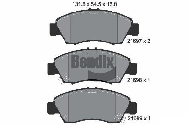 BENDIX Braking BPD1327: Pastilhas de travão