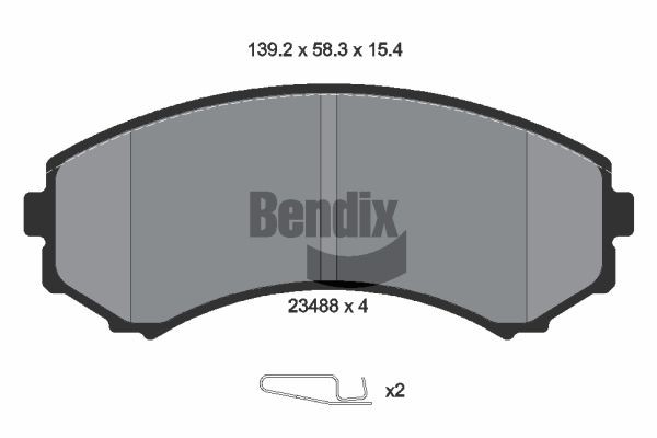 BENDIX Braking BPD1346: Piduriklotsid koos lisadega