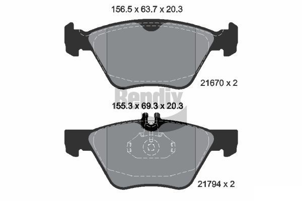 BENDIX Braking BPD1356: Bremseklodser