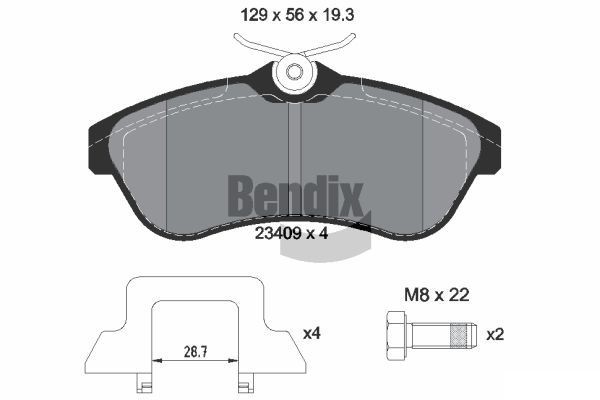 BENDIX Braking BPD1369: Bremseklodser med tilbehør, med bremsecaliperskruer