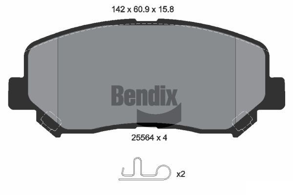 BENDIX Braking BPD1392: Piduriklotsid koos lisadega