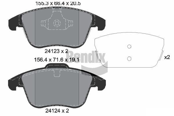 BENDIX Braking BPD1404: Piduriklotsid