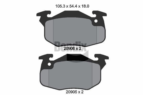 BENDIX Braking BPD1466: Piduriklotsid