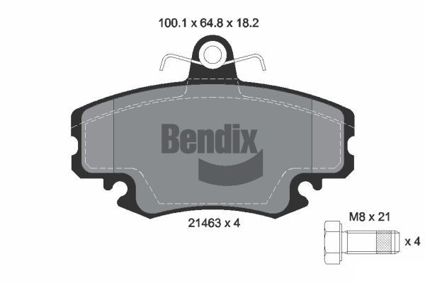 BENDIX Braking BPD1468: Piduriklotsid koos lisadega