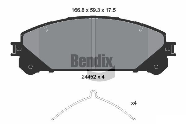 BENDIX Braking BPD1488: Piduriklotsid koos lisadega