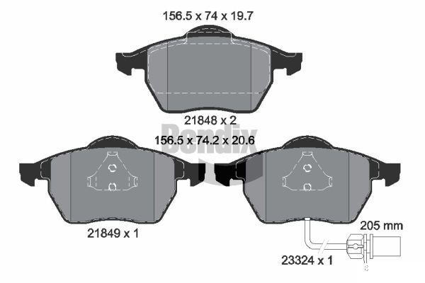 BENDIX Braking BPD1516: Piduriklotsid