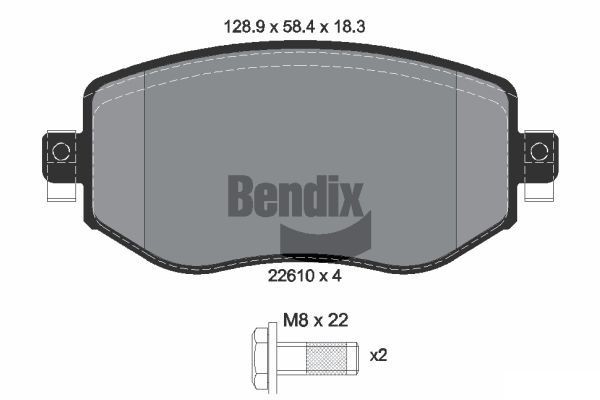 BENDIX Braking BPD1535: Plaquettes de frein avec vis d'étrier de frein