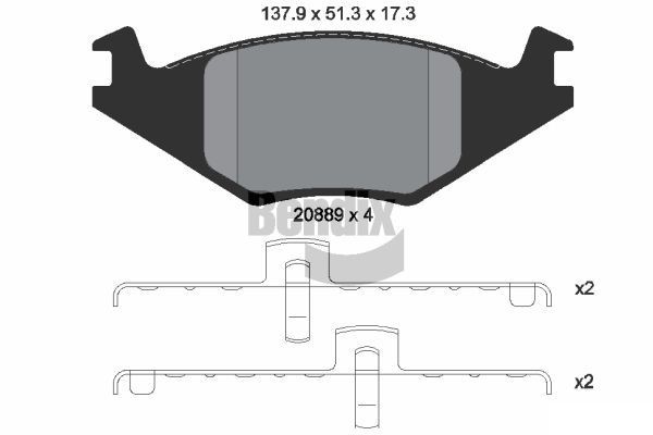 BENDIX Braking BPD1540: Piduriklotsid koos lisadega