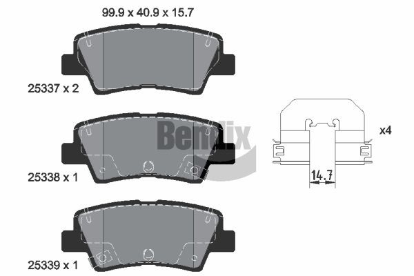 BENDIX Braking BPD1553: Piduriklotsid