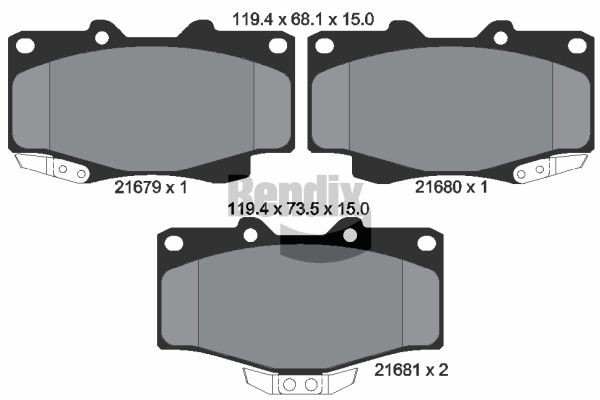 BENDIX Braking BPD1578: Piduriklotsid