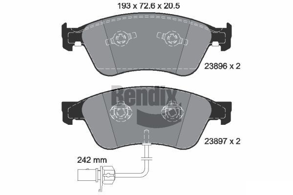 BENDIX Braking BPD1612: Piduriklotsid
