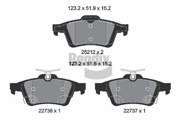 BENDIX Braking BPD1626: Piduriklotsid