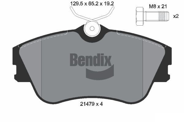 BENDIX Braking BPD1798: Piduriklotsid koos pidurisadula kruvidega