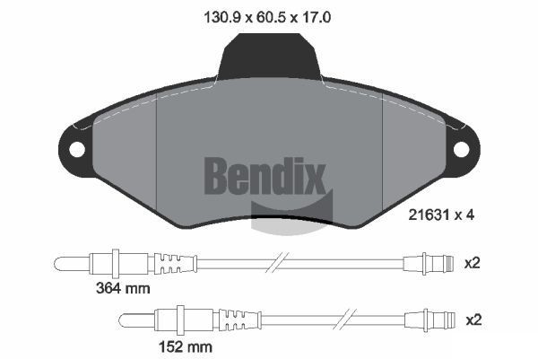 BENDIX Braking BPD1820: Piduriklotsid