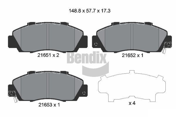 BENDIX Braking BPD1825: Piduriklotsid koos lisadega