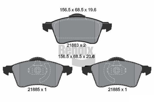 BENDIX Braking BPD1858: Piduriklotsid