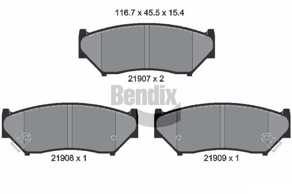 BENDIX Braking BPD1862: Piduriklotsid