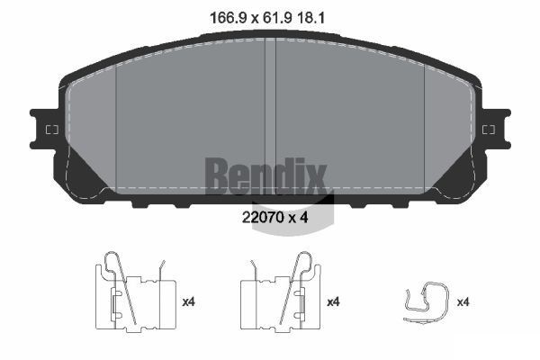 BENDIX Braking BPD1871: Piduriklotsid koos lisadega
