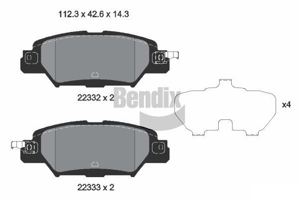 BENDIX Braking BPD1883: Piduriklotsid koos lisadega