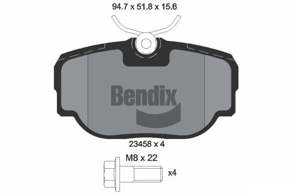 BENDIX Braking BPD1985: Piduriklotsid koos pidurisadula kruvidega