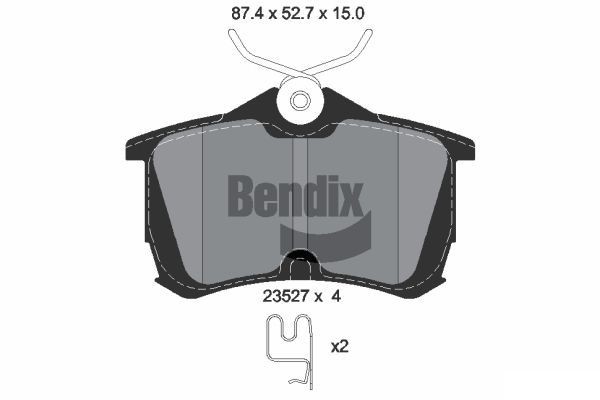 BENDIX Braking BPD2003: Piduriklotsid koos lisadega