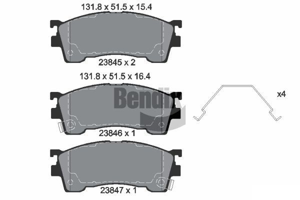 BENDIX Braking BPD2055: Piduriklotsid koos lisadega