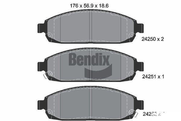 BENDIX Braking BPD2114: Piduriklotsid