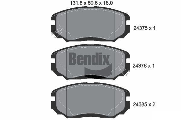 BENDIX Braking BPD2144: Piduriklotsid