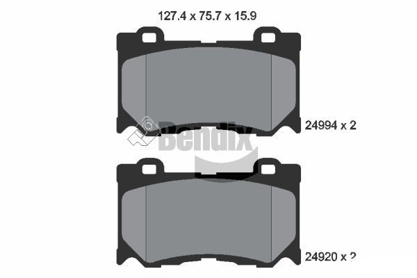BENDIX Braking BPD2213: Piduriklotsid koos lisadega