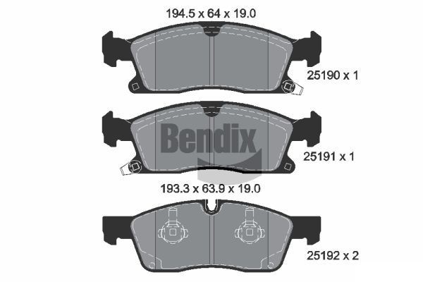 BENDIX Braking BPD2233: Piduriklotsid