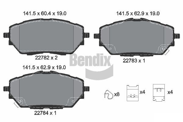 BENDIX Braking BPD2324: Piduriklotsid koos lisadega