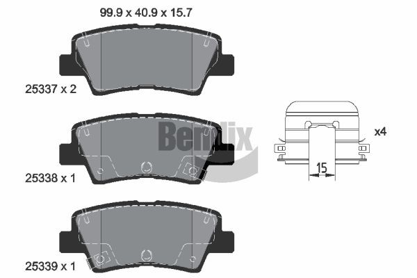 BENDIX Braking BPD2341: Plăcuțe de frână cu acceasorii