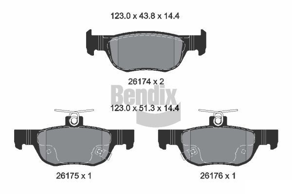 BENDIX Braking BPD2363: Piduriklotsid