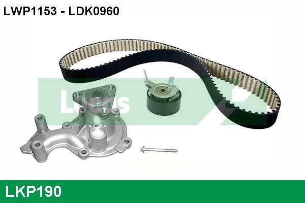 LUCAS LKP190: Veepump + hammasrihmakomplekt Hamm.hulk: 116, Laius: 16mm