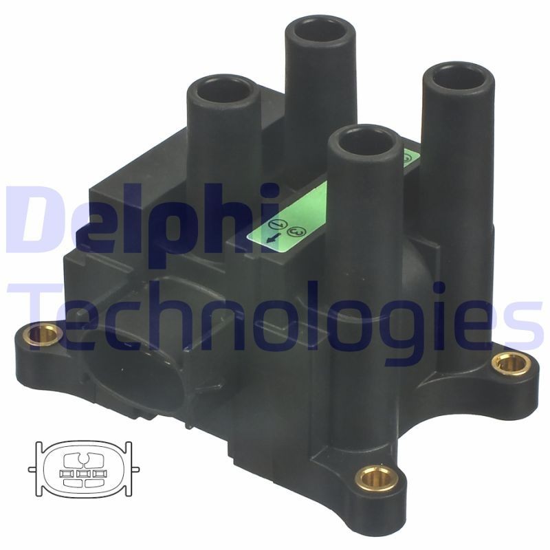 DELPHI CE20042-12B1: Tændspole 12V, 3-polet