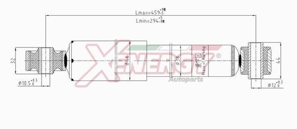 AP XENERGY X0021343: Amortizor puntea spate, presiune gas, Telescop - amortizor