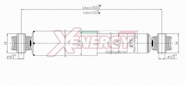 AP XENERGY X039244: Amortizor puntea spate, presiune gas, Telescop - amortizor