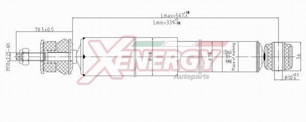 AP XENERGY X047343: Amortizators Aizmugurējais tilts, Gāzes spiediens, Teleskopiskais amortizators