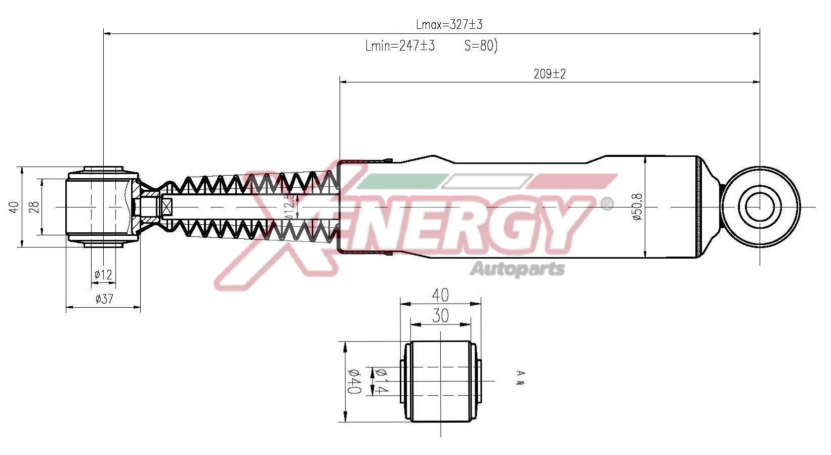 AP XENERGY X093441: Ammortizzatore Assale posteriore, Pressione olio, Ammortizzatore telescopico