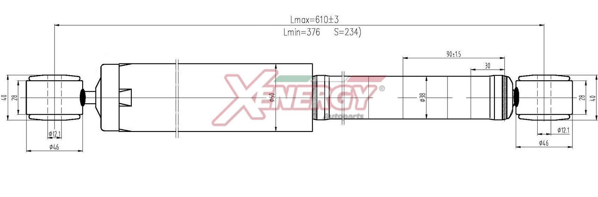 AP XENERGY X124444: Amort Tagasild, Õlisurve, Teleskoop-amort