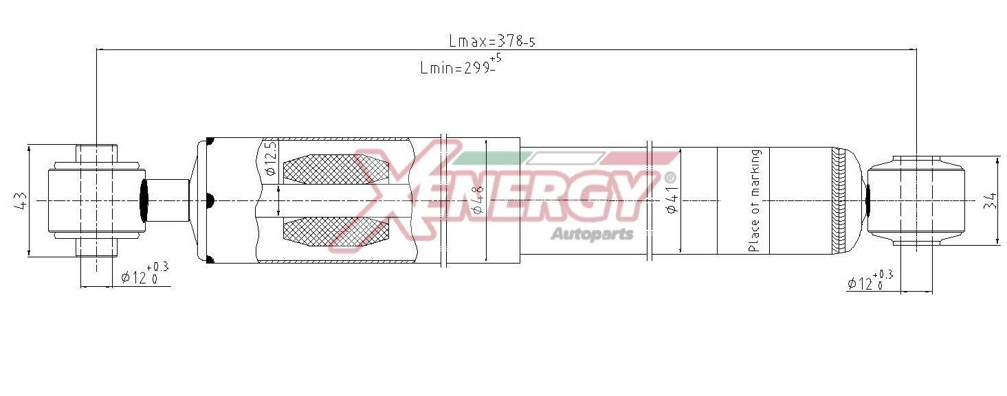 AP XENERGY X148341: Amortizor puntea spate, presiune gas, Telescop - amortizor