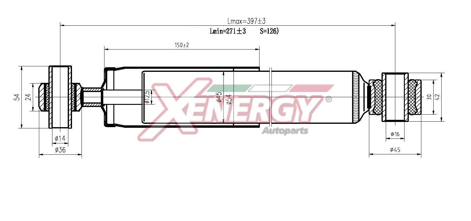 AP XENERGY X157349: Amortizor puntea spate, presiune gas, Telescop - amortizor