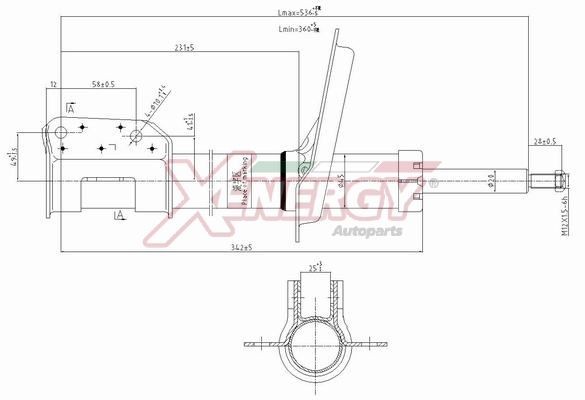 AP XENERGY X749333: Amort Esisild, Gaasirõhk, Vedruamort
