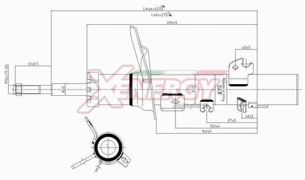 AP XENERGY X776333: Amort esisild paremal, Gaasirõhk, Vedruamort, Amortisaator, kinnitusvedruga