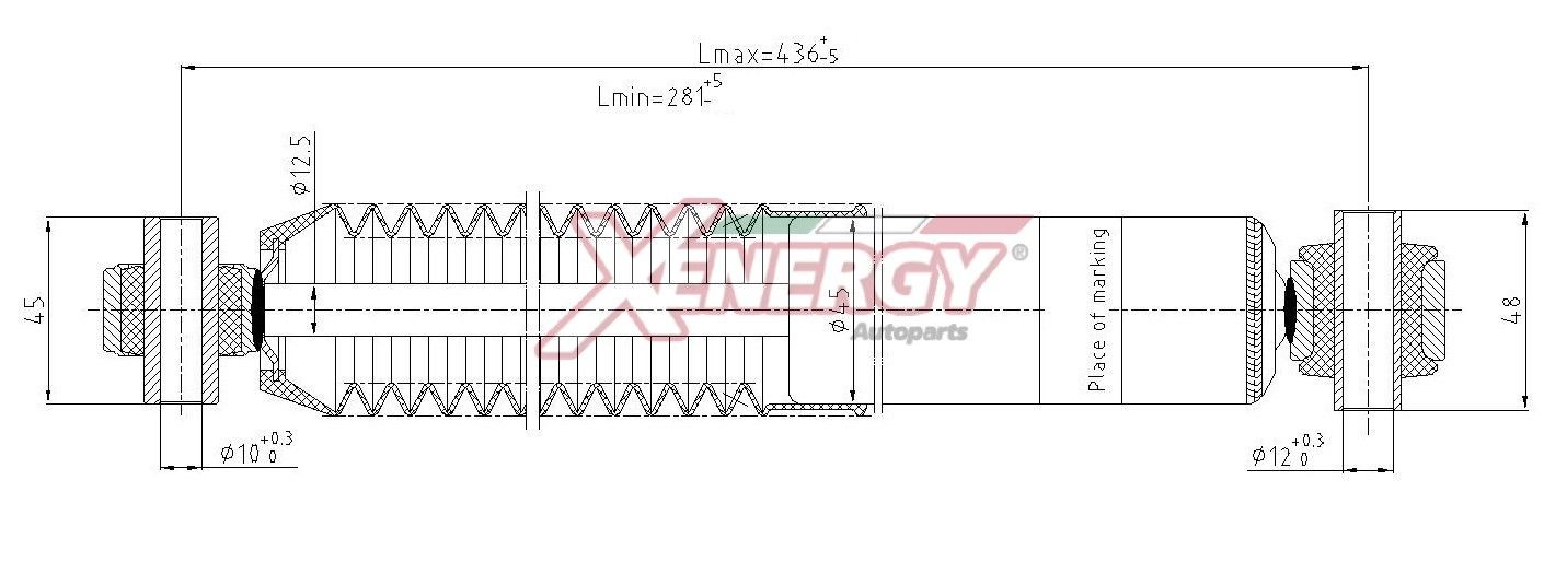 AP XENERGY X8000344: Amort Tagasild, Gaasirõhk, Teleskoop-amort