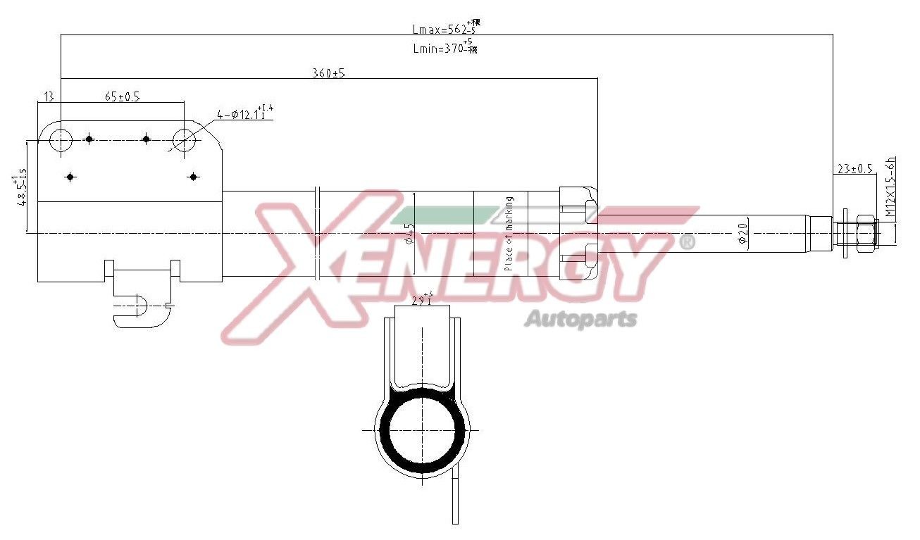 AP XENERGY X801332: Amort Tagasild, Gaasirõhk, Vedruamort