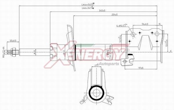 AP XENERGY X8017333: Αμορτισέρ Μπροστινός άξονας αριστερά, Πίεση γκαζιού, Γόνατο ανάρτησης