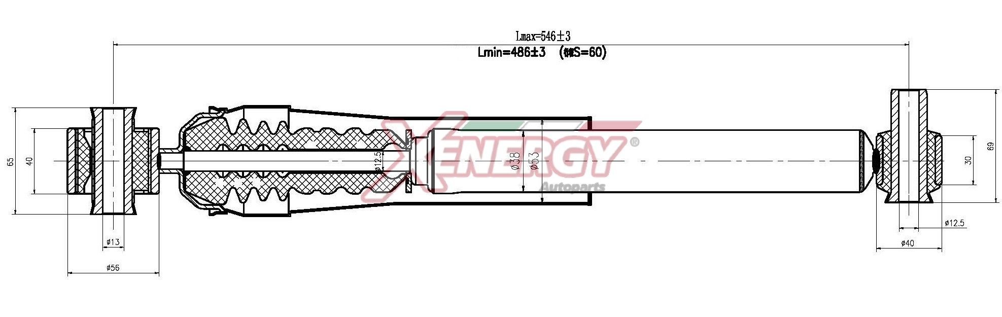 AP XENERGY X803553: Amortizor puntea spate, presiune gas, Telescop - amortizor